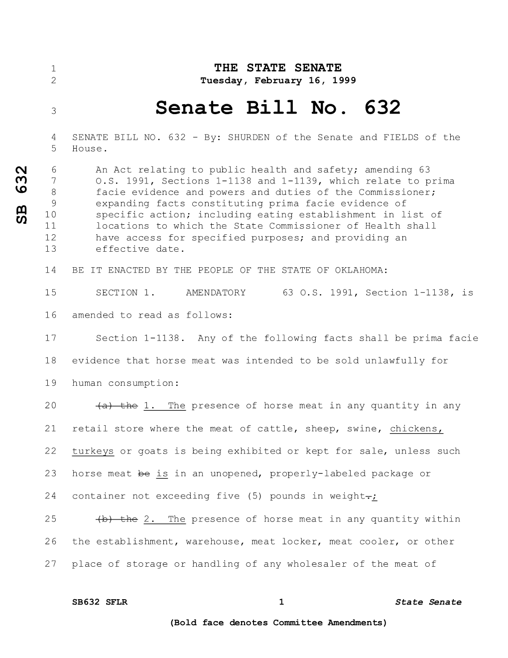 THE STATE SENATE 2 Tuesday, February 16, 1999