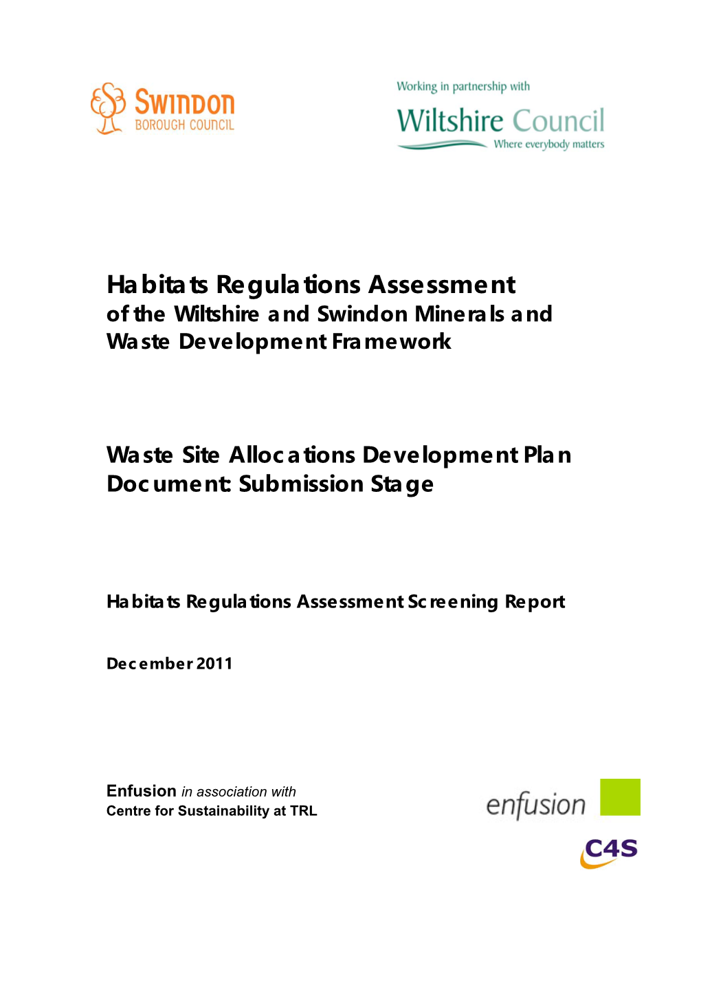 Habitats Regulations Assessment Report