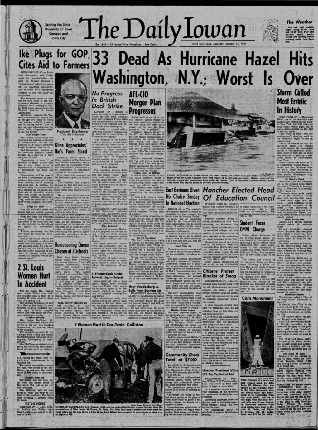 Daily Iowan (Iowa City, Iowa), 1954-10-16