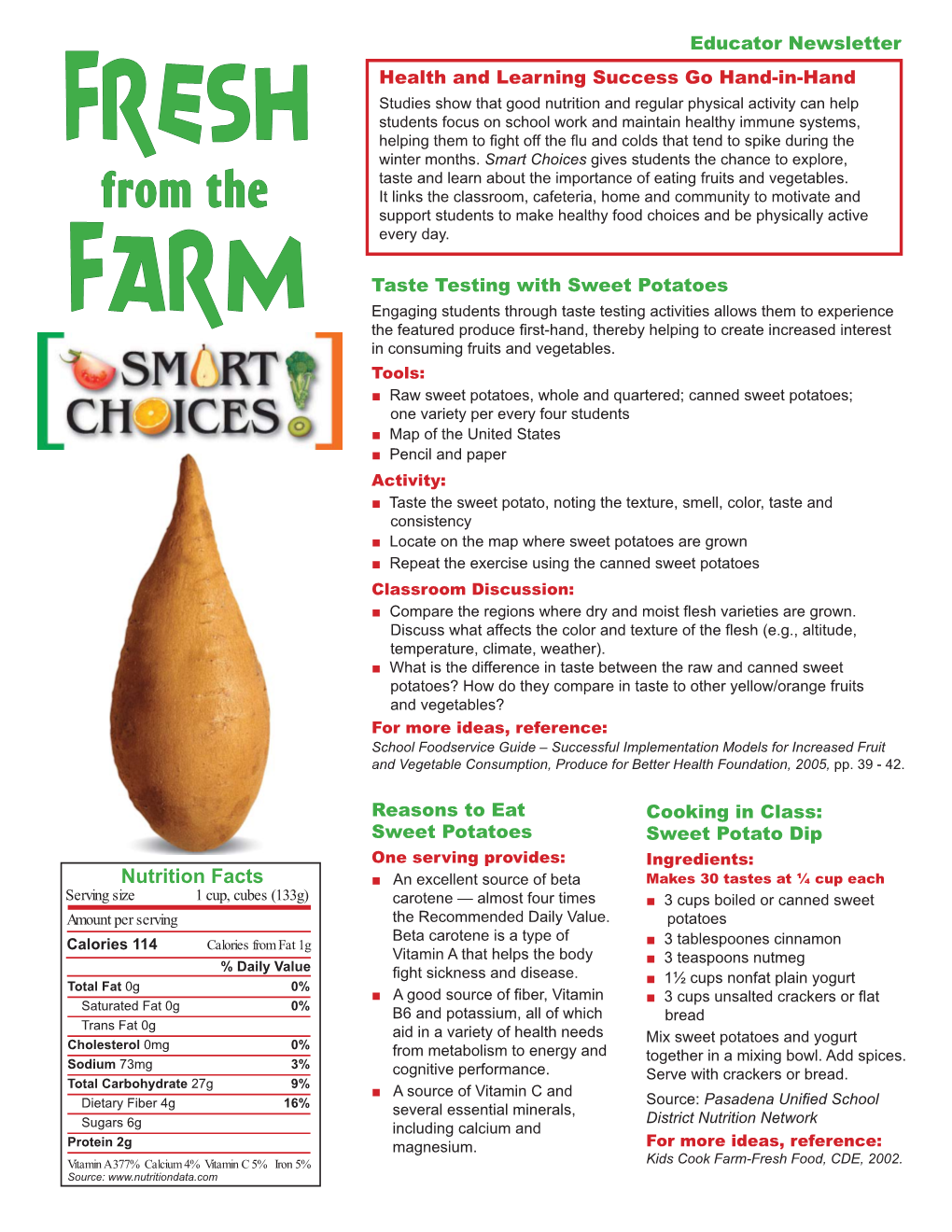 Sweet Potato Educator Newsletter.Indd