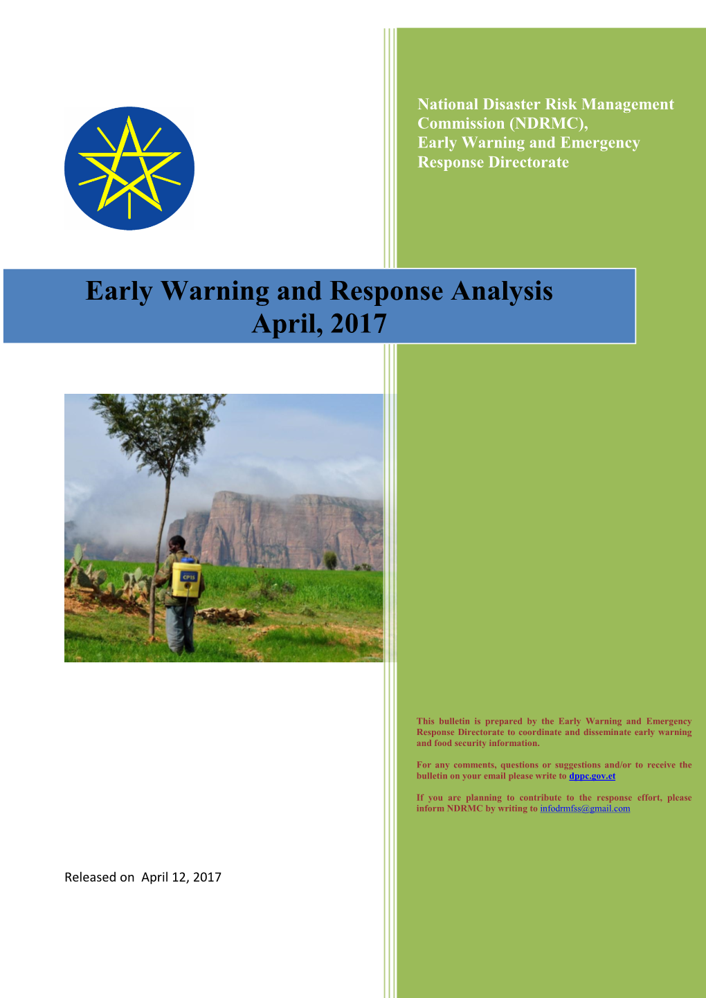 Early Warning and Response Analysis April, 2017