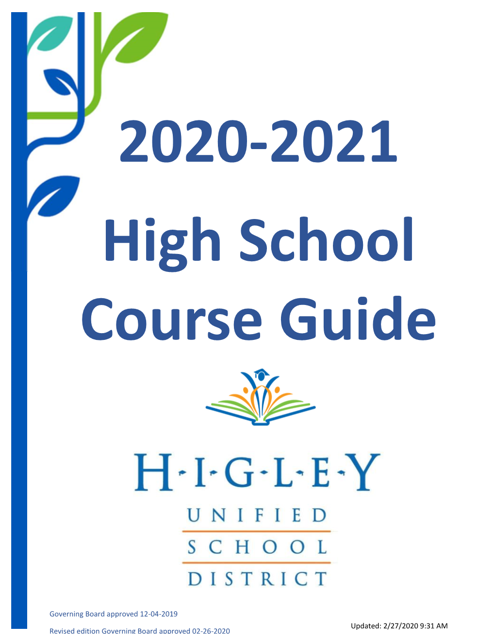 2020-2021 High School Course Guide
