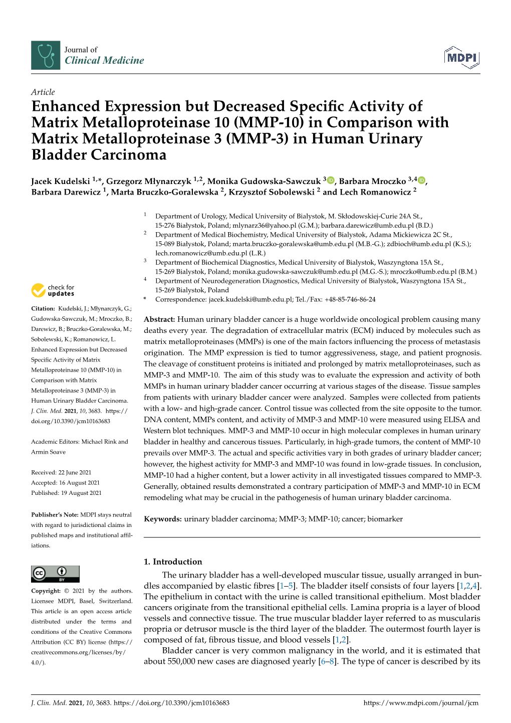 Enhanced Expression but Decreased Specific Activity of Matrix