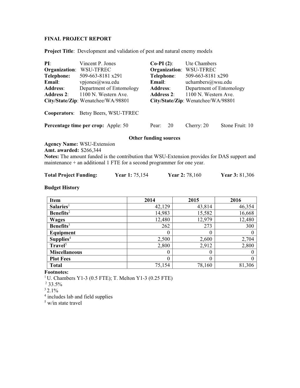 Continuing Project Report