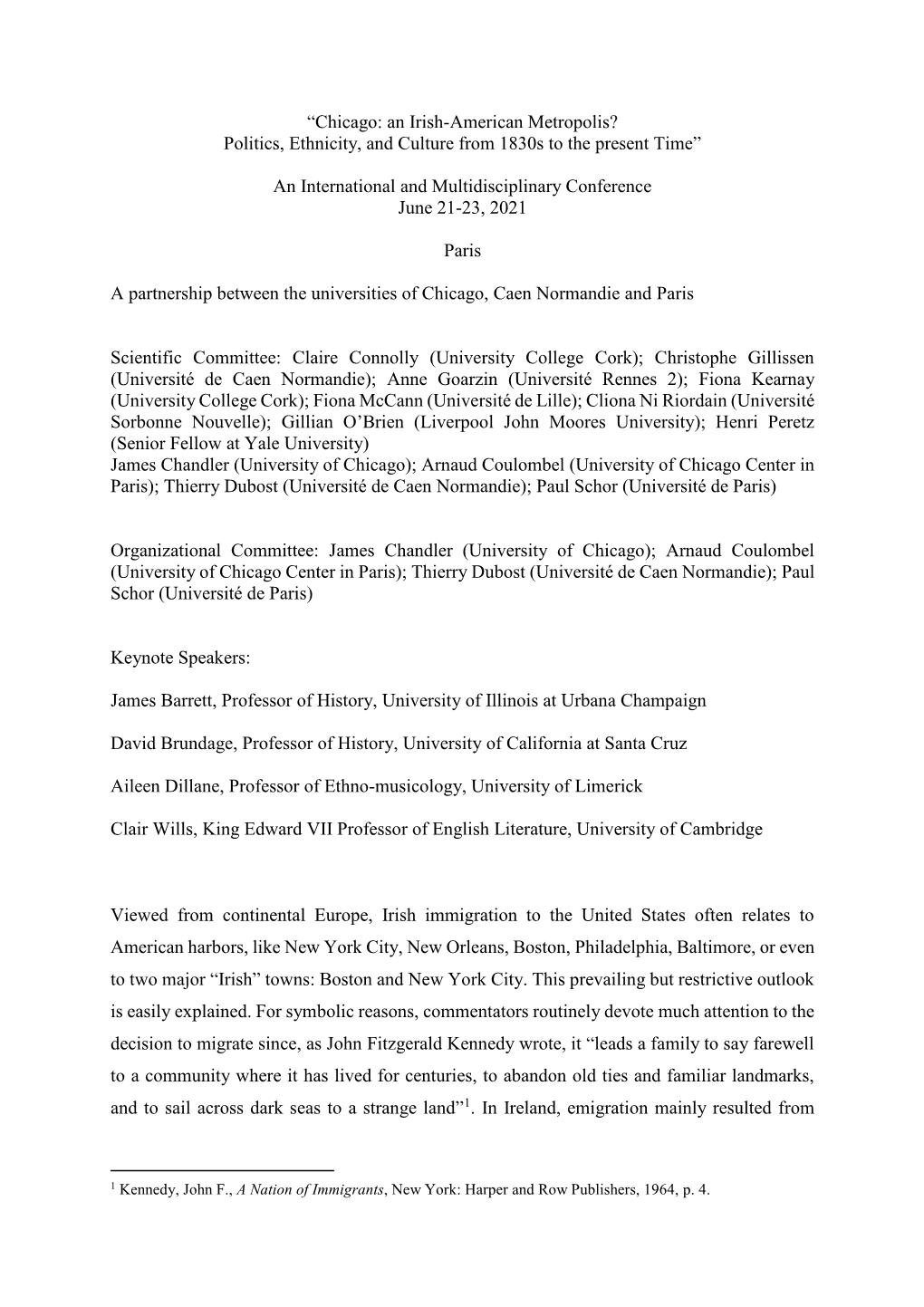 “Chicago: an Irish-American Metropolis? Politics, Ethnicity, and Culture from 1830S to the Present Time”