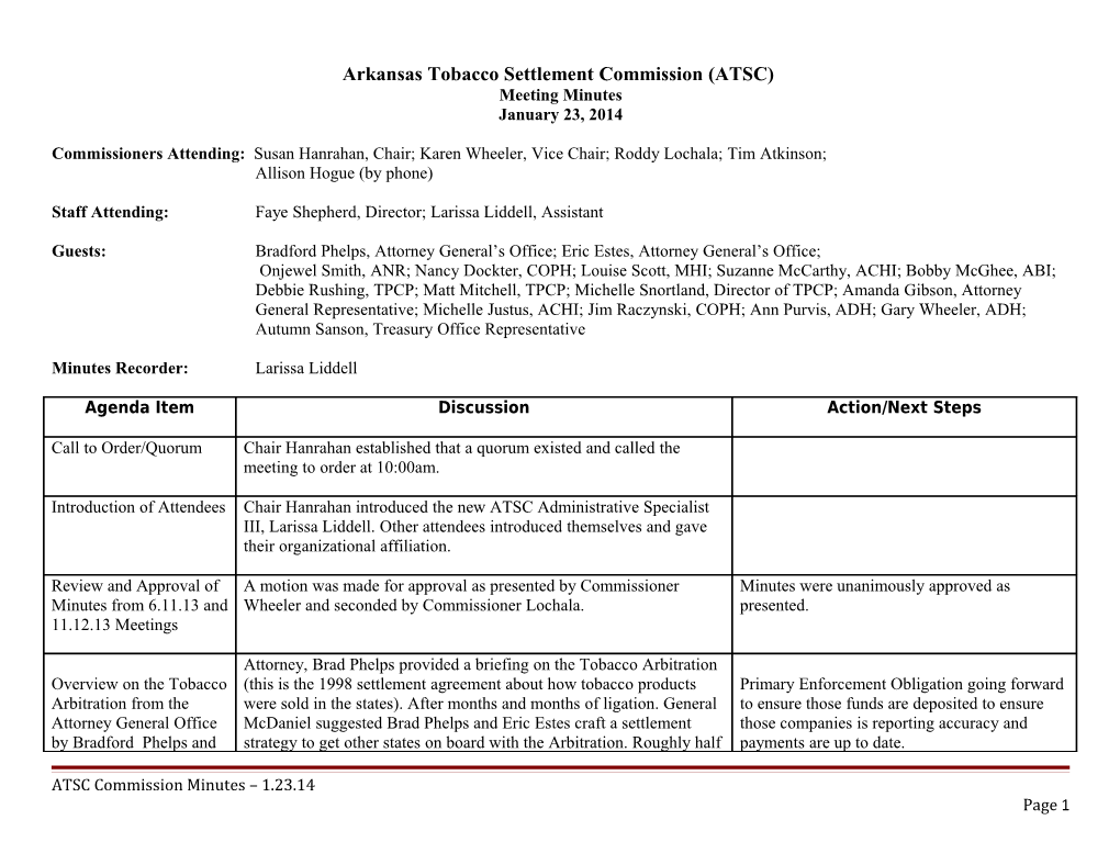 Arkansas Tobacco Settlement Commission (ATSC)