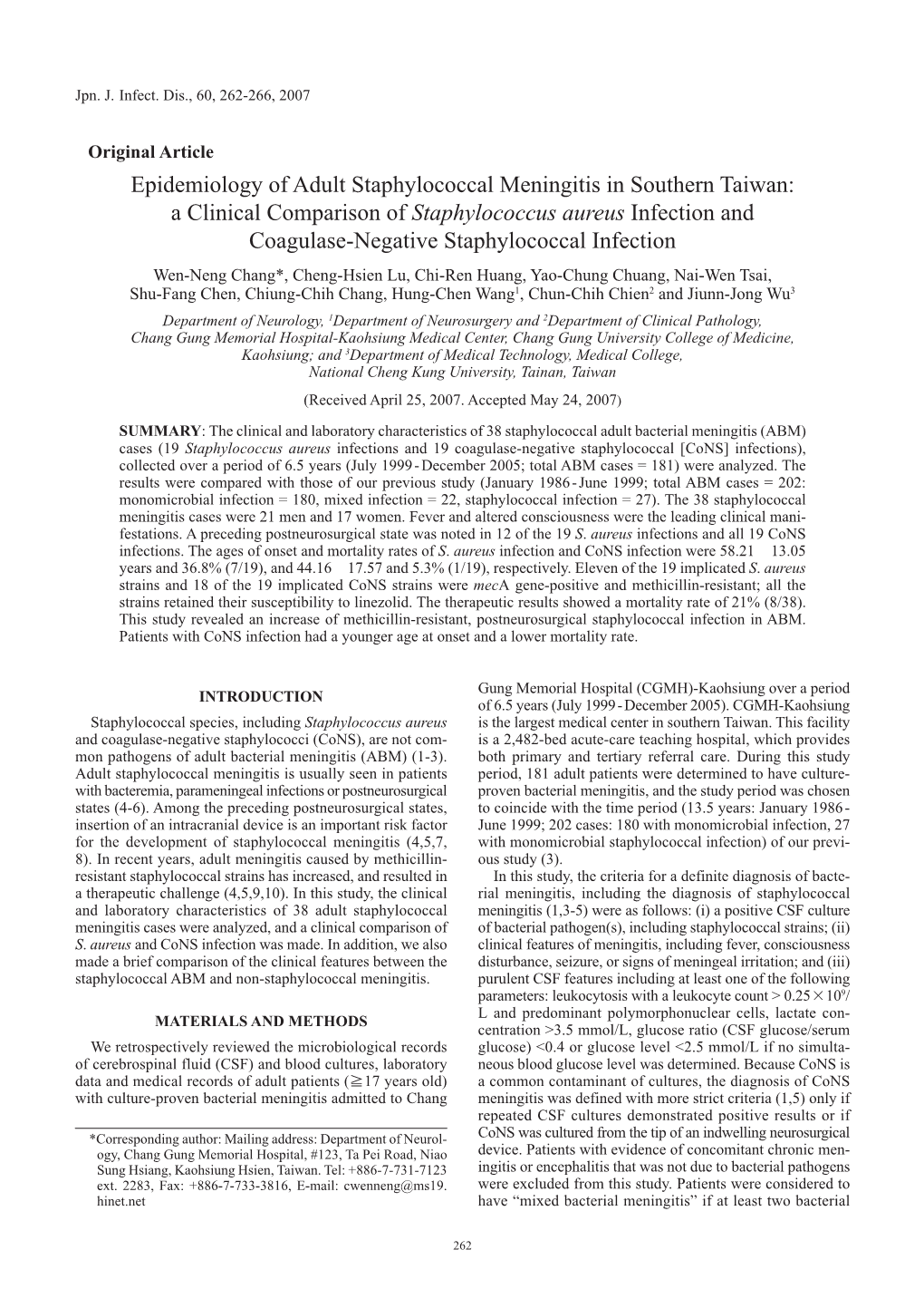 A Clinical Comparison of Staphylococcus Aureus Infection