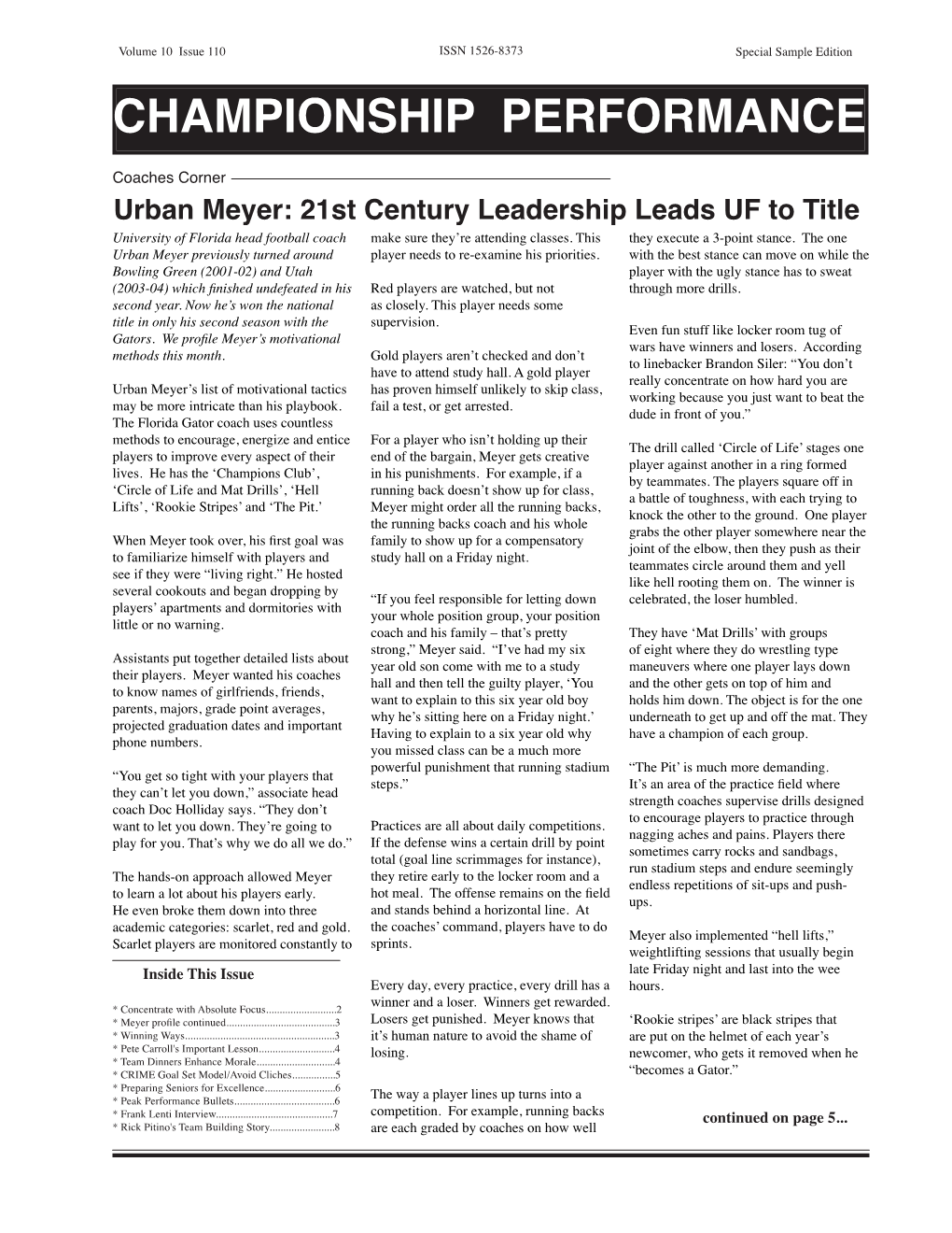 Urban Meyer: 21St Century Leadership Leads UF to Title University of Florida Head Football Coach Make Sure They’Re Attending Classes