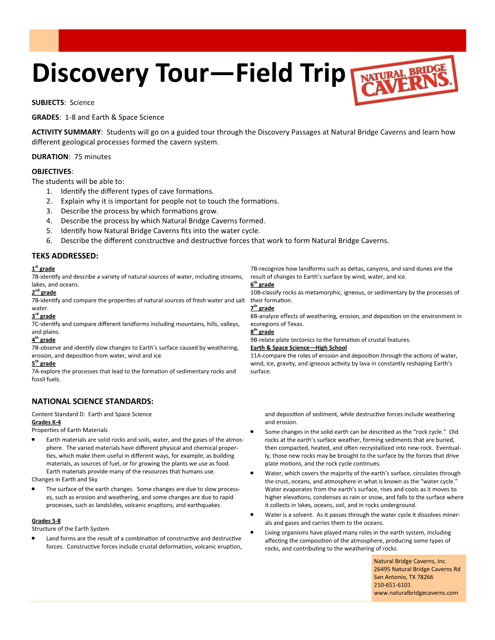 Discovery Tour—Field Trip