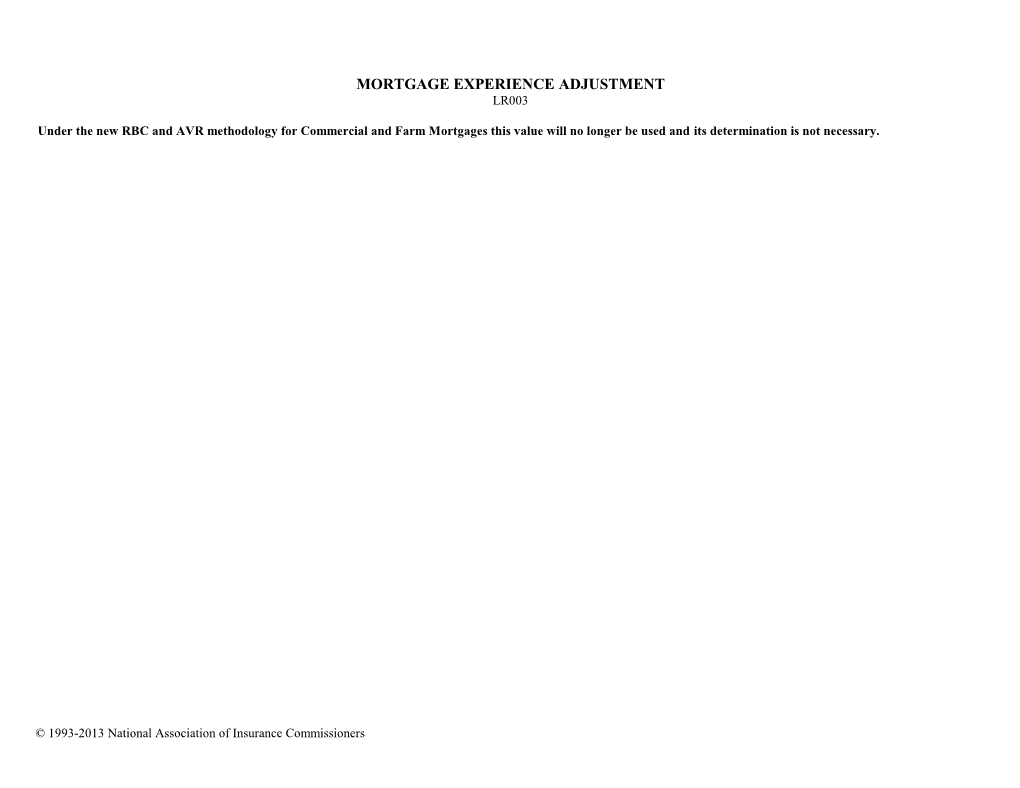 Instructions for Life Risk Based Capital Formula