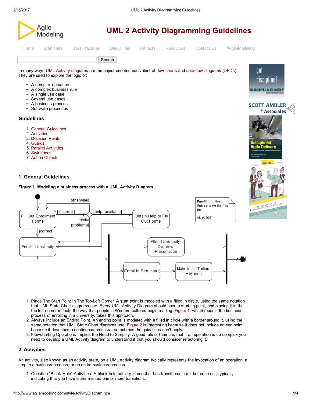 UML 2 Activity Diagramming Guidelines