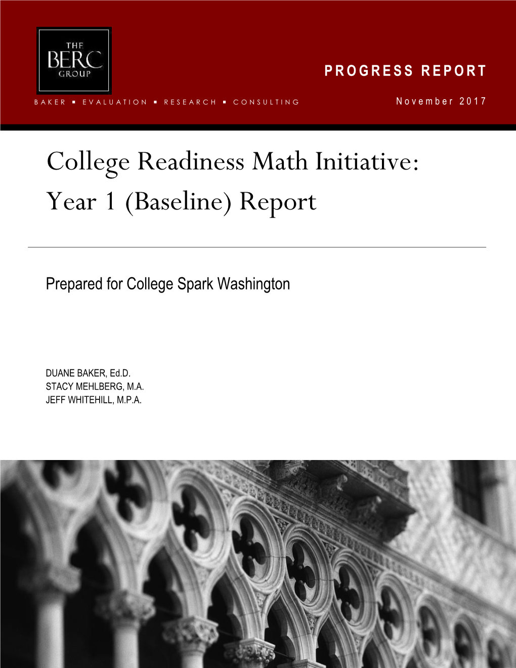 College Readiness Math Initiative: Year 1 (Baseline) Report