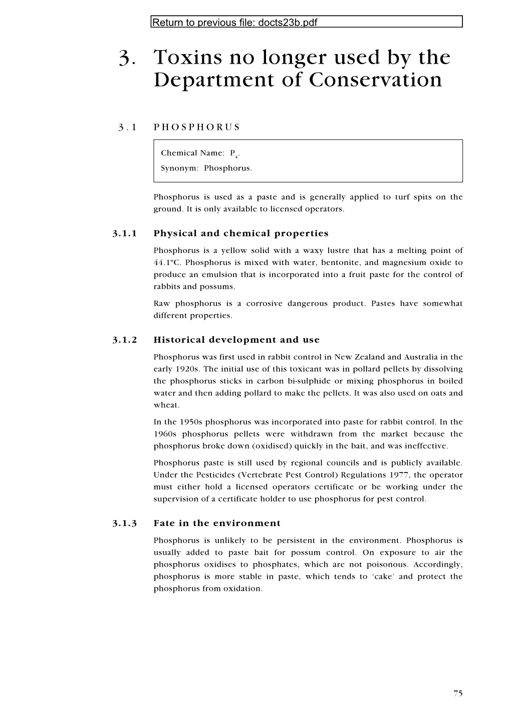 Vertebrate Pesticide Toxicology Manual (Poisons)