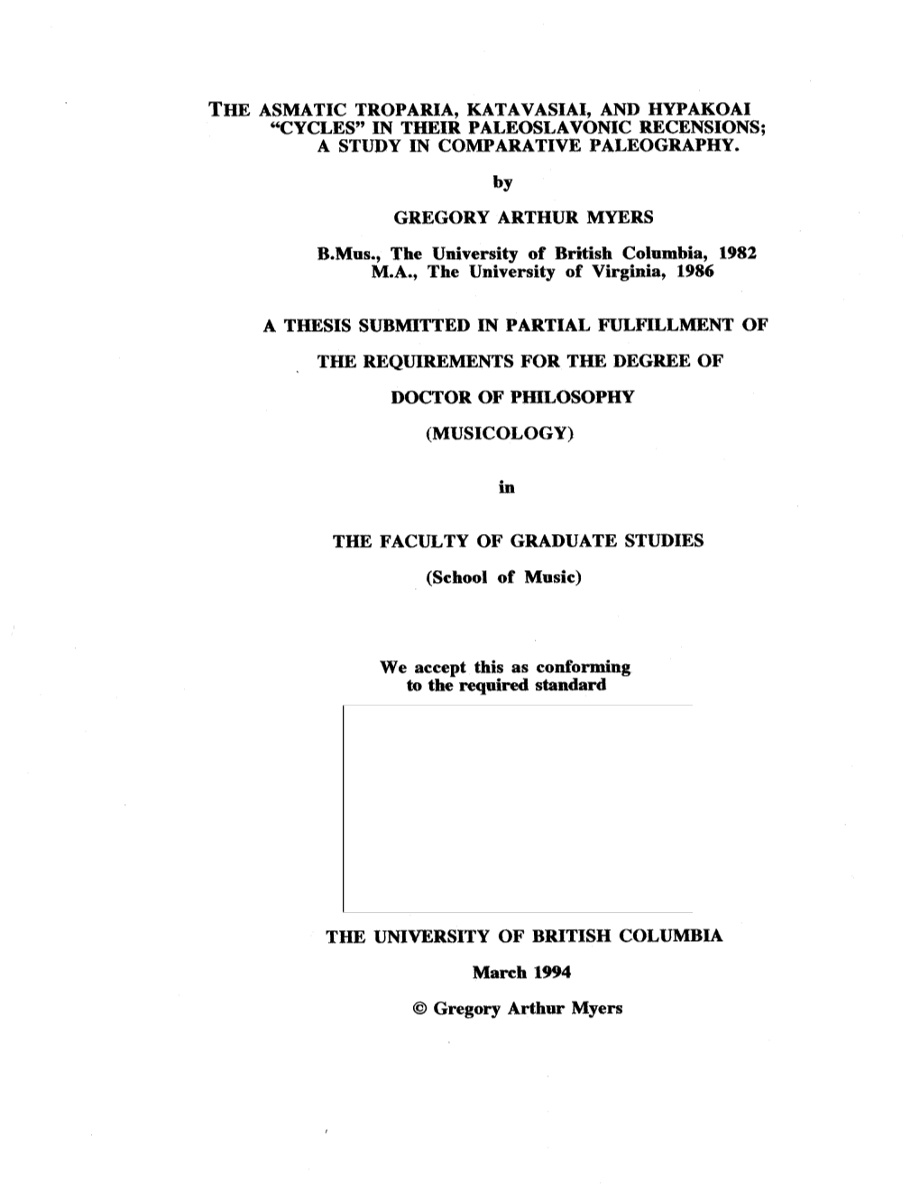 The Asmatic Troparia, Katavasiai, and Hypakoai “Cycles” in Their Paleoslavonic Recensions; a Study in Comparative Paleography