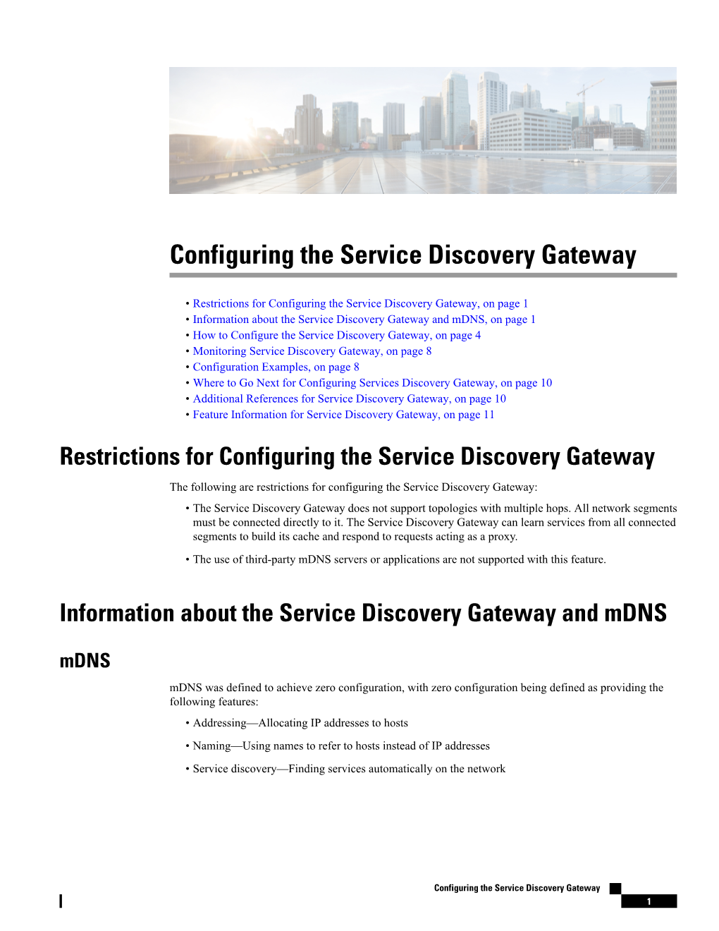 Configuring the Service Discovery Gateway