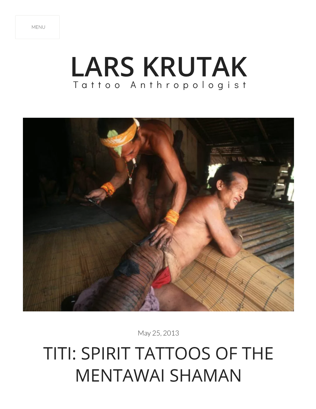 MENTAWAI SHAMAN Article, Magical Tattooing, Traditional Techniques