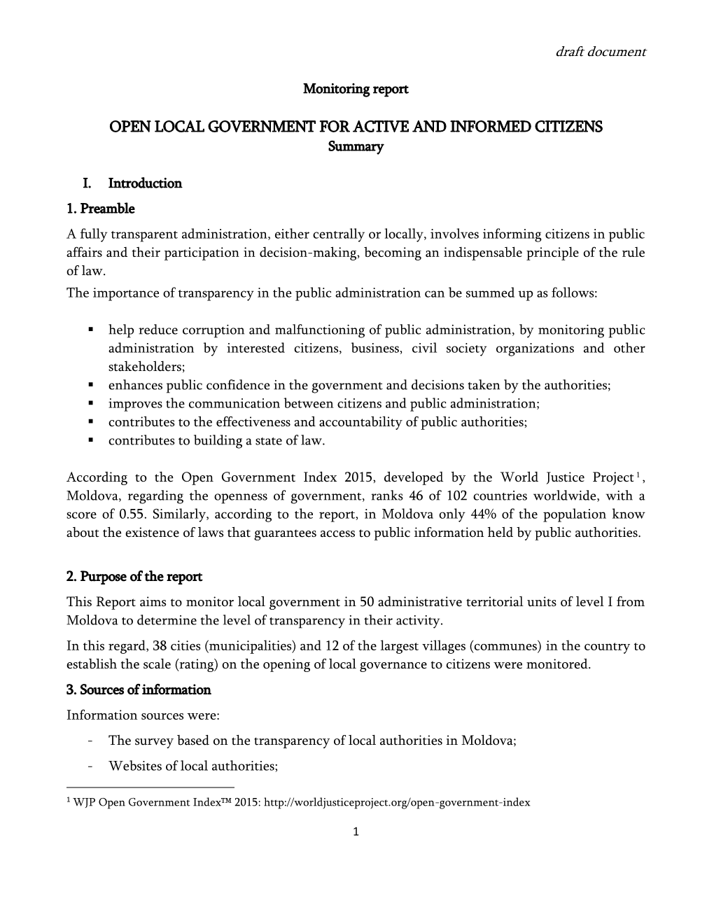 OPEN LOCAL GOVERNMENT for ACTIVE and INFORMED CITIZENS Summary