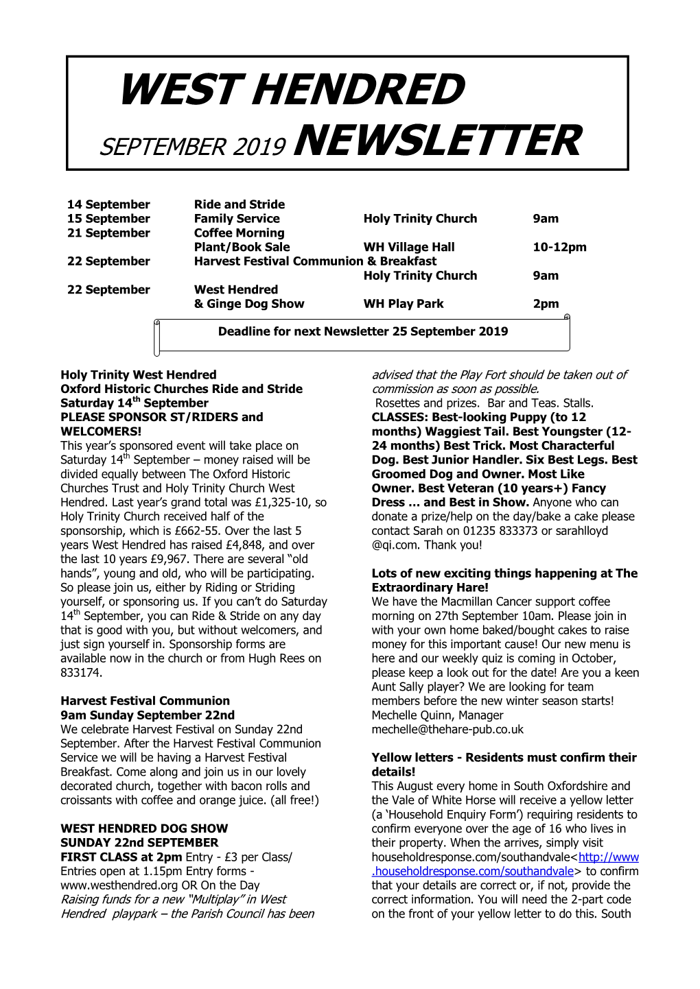 September 2019 Newsletter.Pdf