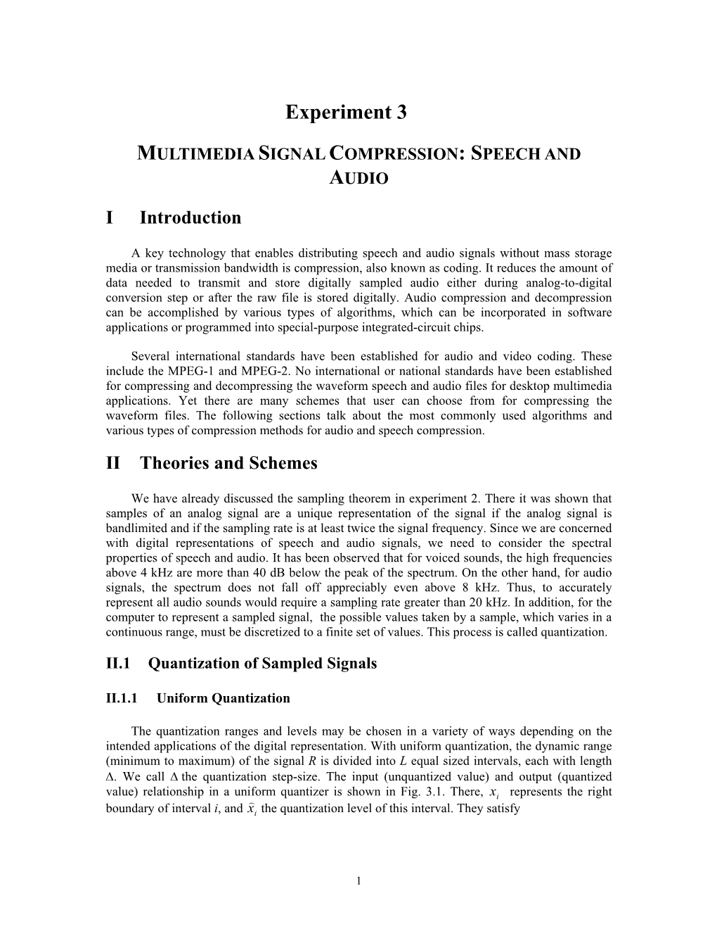 Exp3: Audio Compression, Sec. 1-2.1