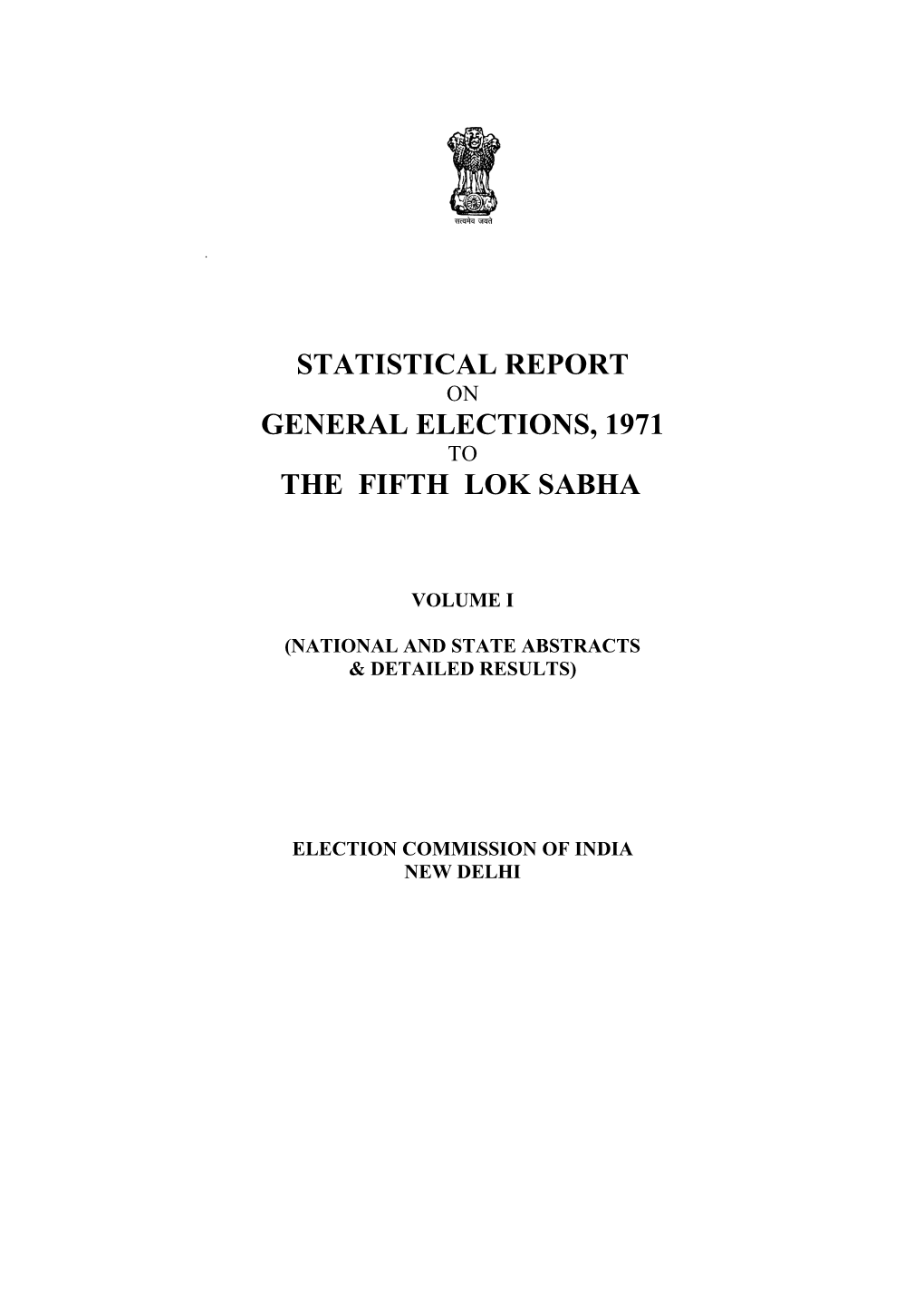 Statistical Report General Elections