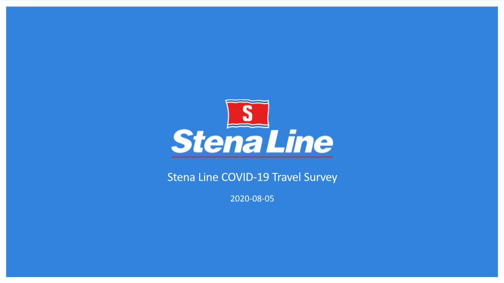 Stena Line COVID-19 Travel Survey