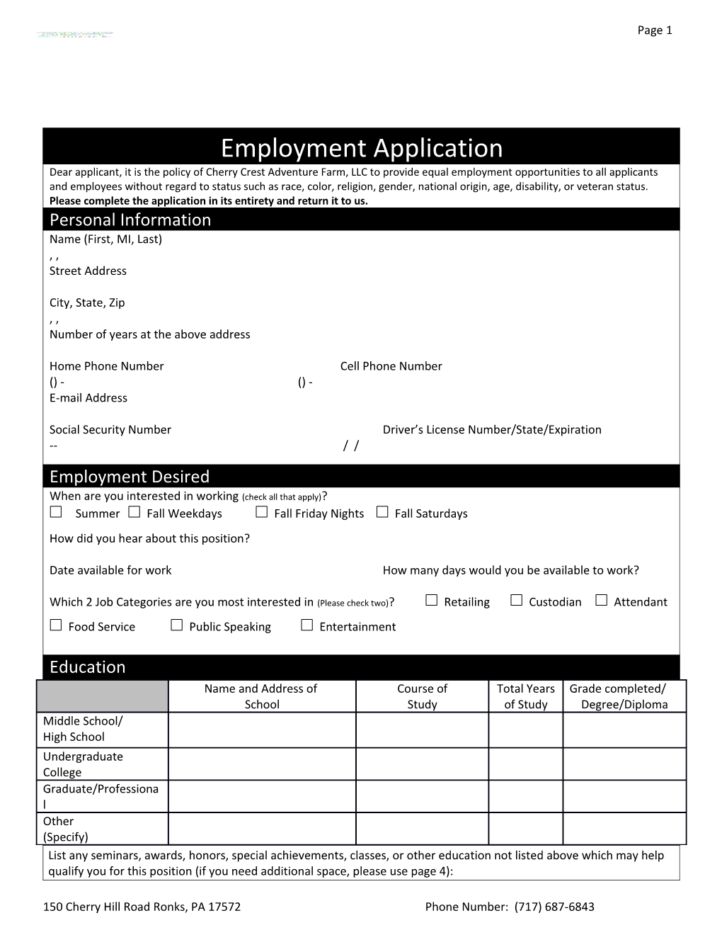 Employment Application s33