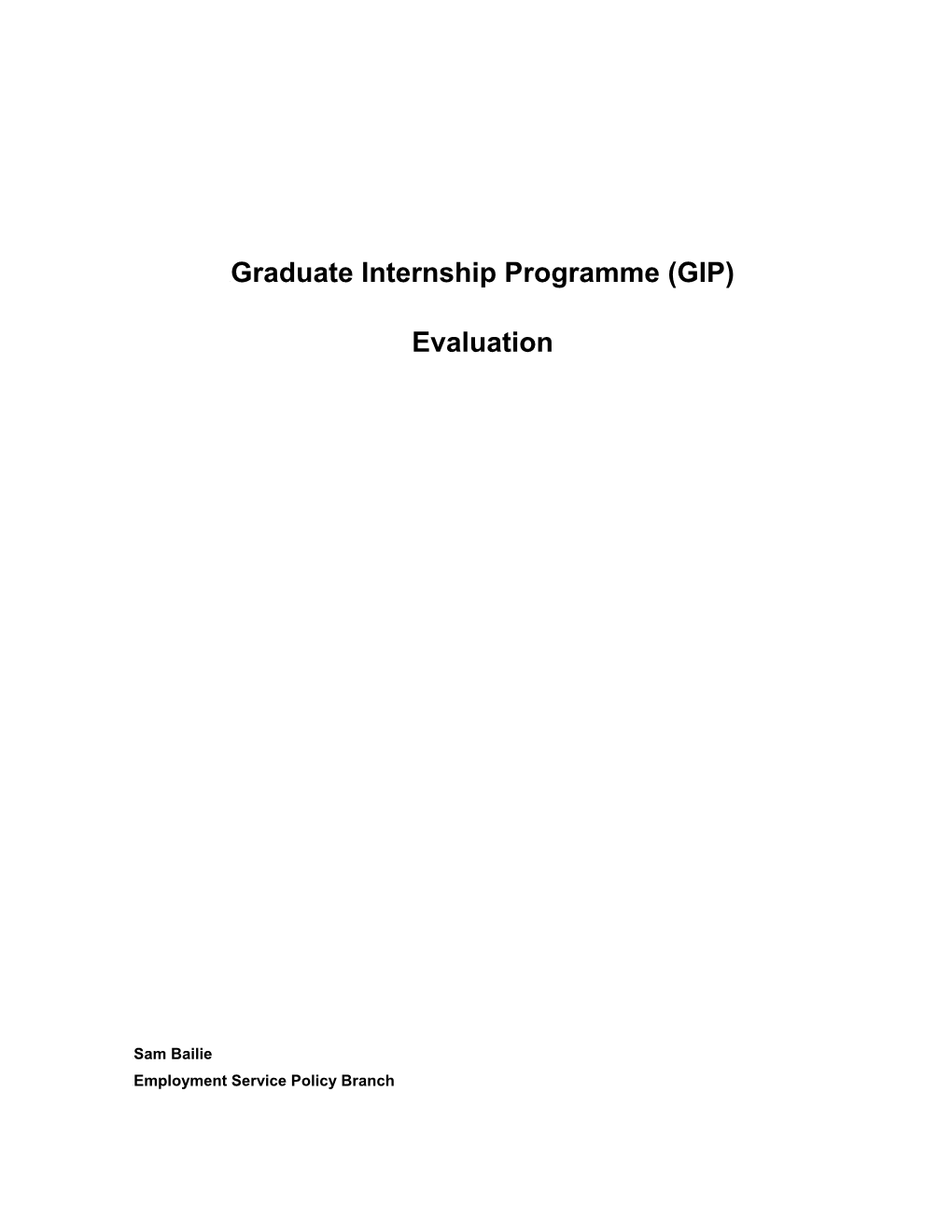 Graduate Internship Programme (GIP)