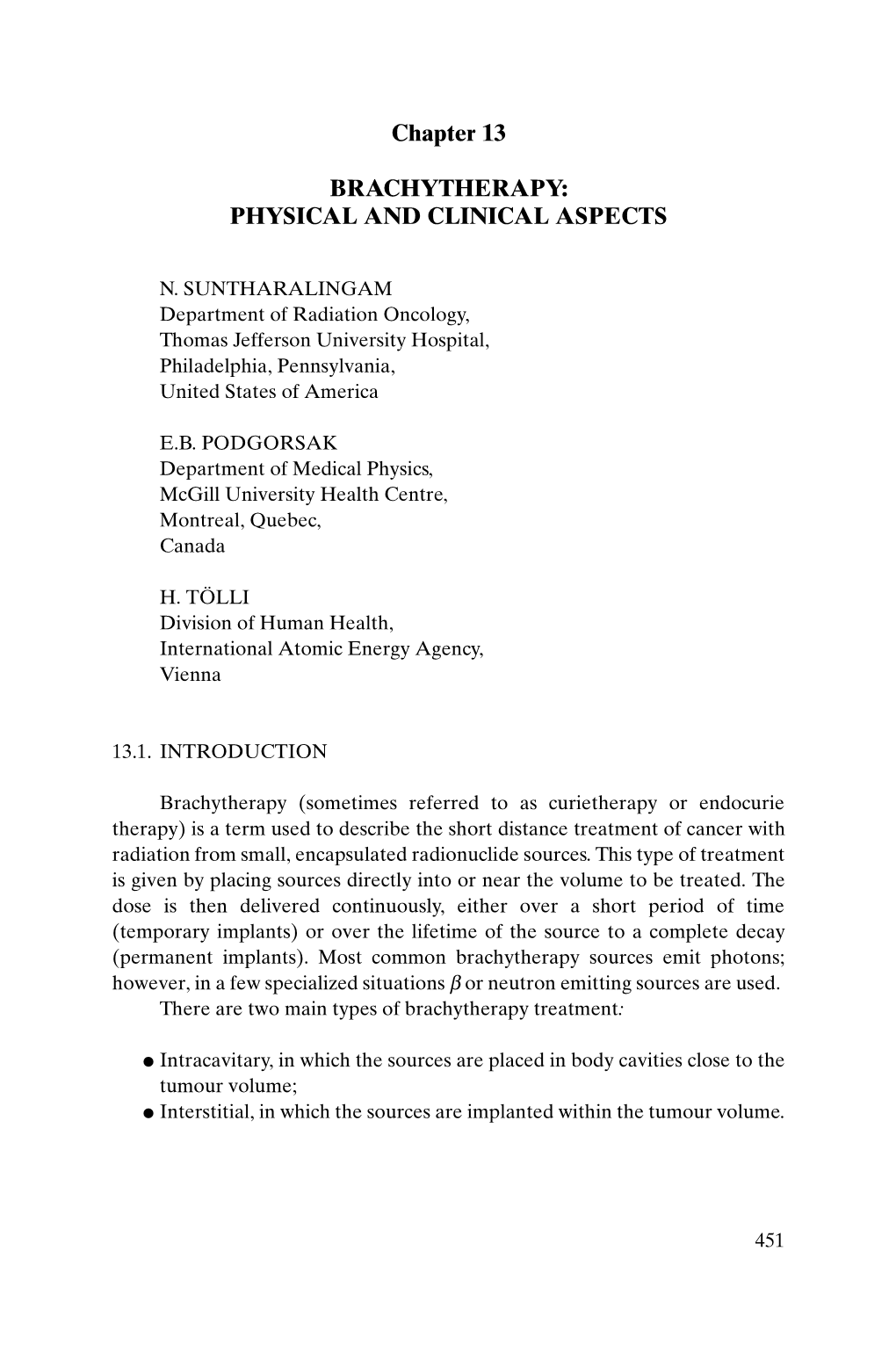 Chapter 13 BRACHYTHERAPY