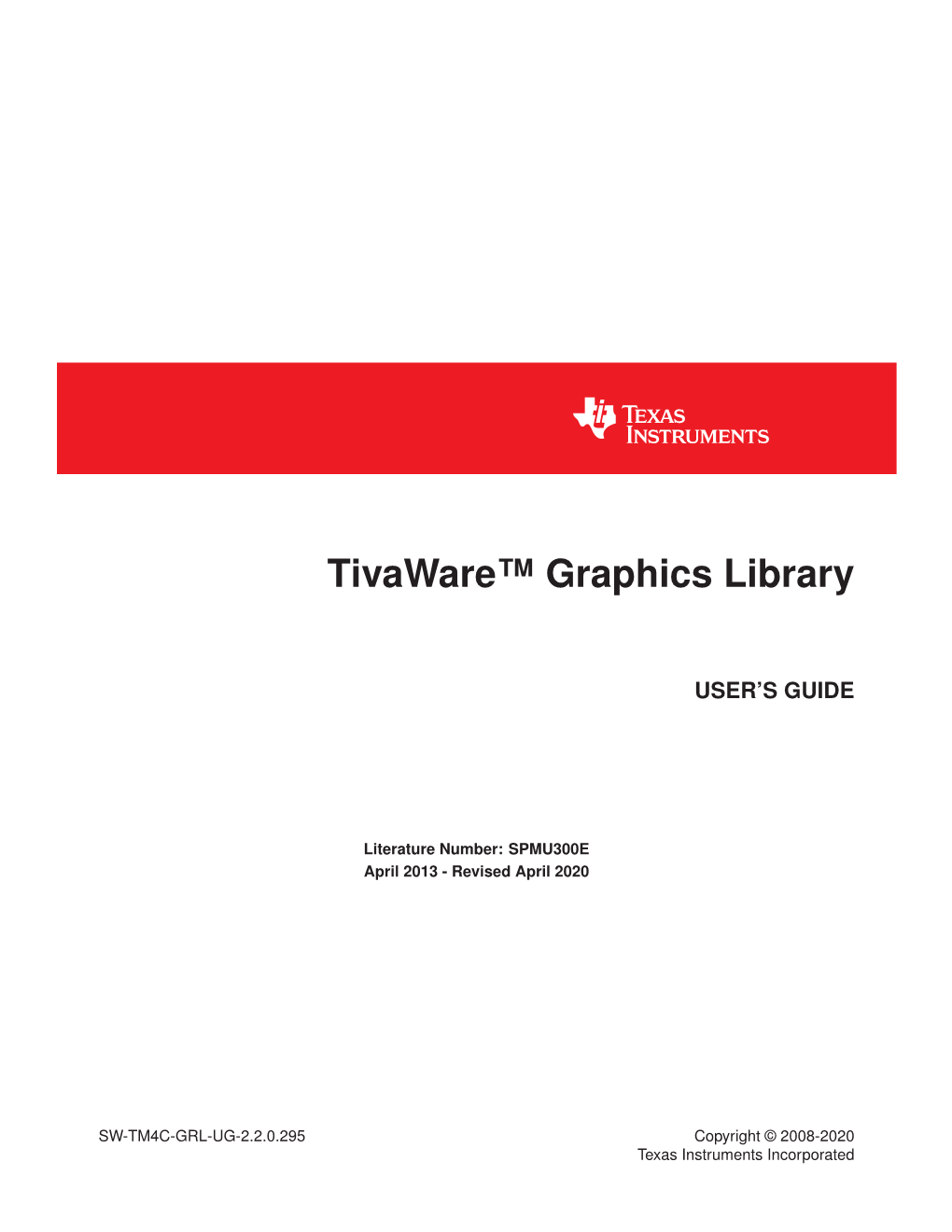 Tivaware™ Graphics Library for C Series User's