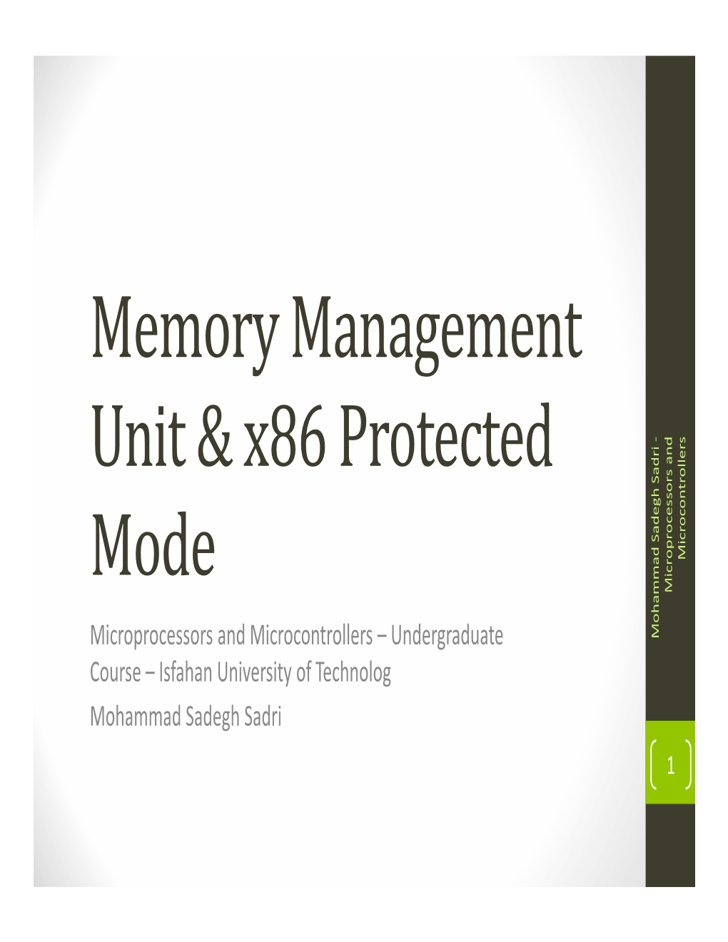 Memory Management Unit & X86 Protected Mode