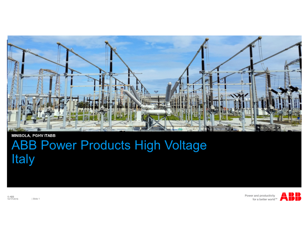 ABB Power Products High Voltage Italy