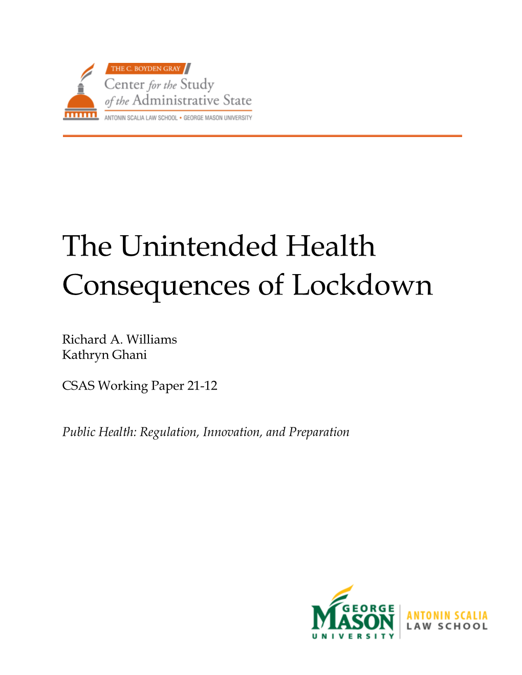 The Unintended Health Consequences of Lockdown