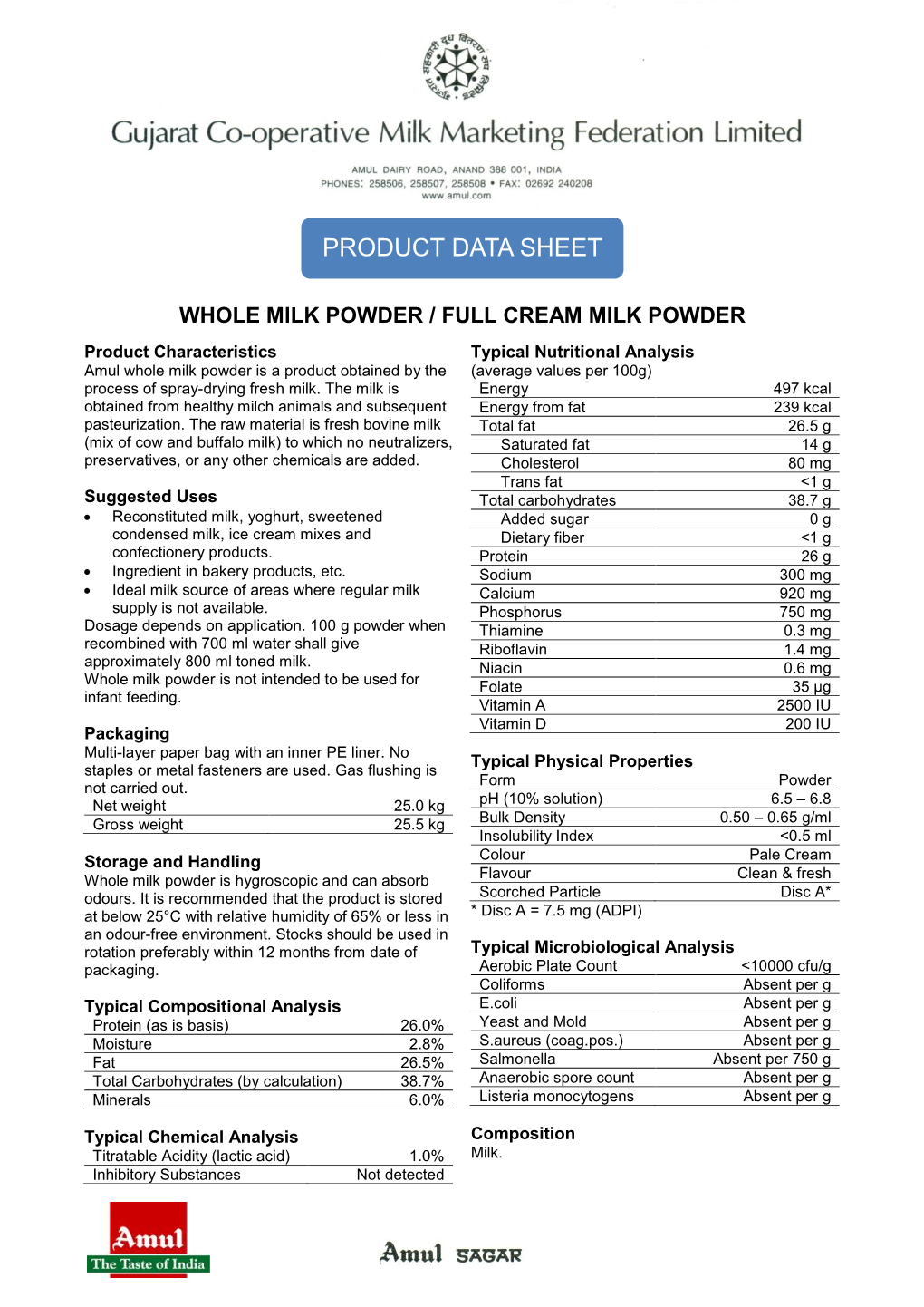 Product Data Sheet