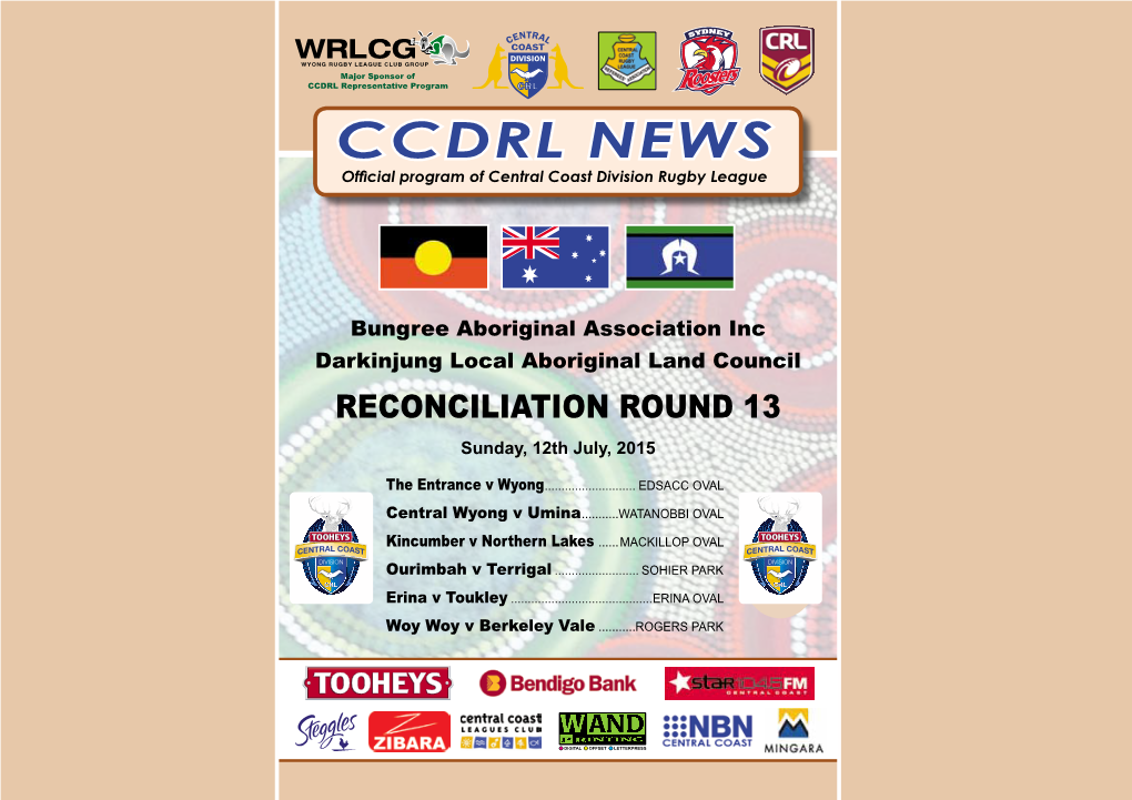 CCDRL NEWS Official Program of Central Coast Division Rugby League