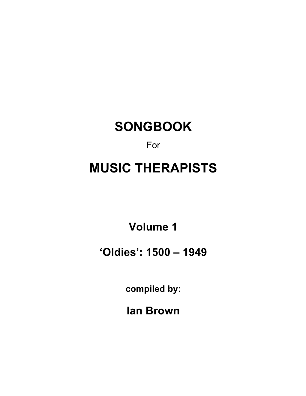 Songbook Music Therapists