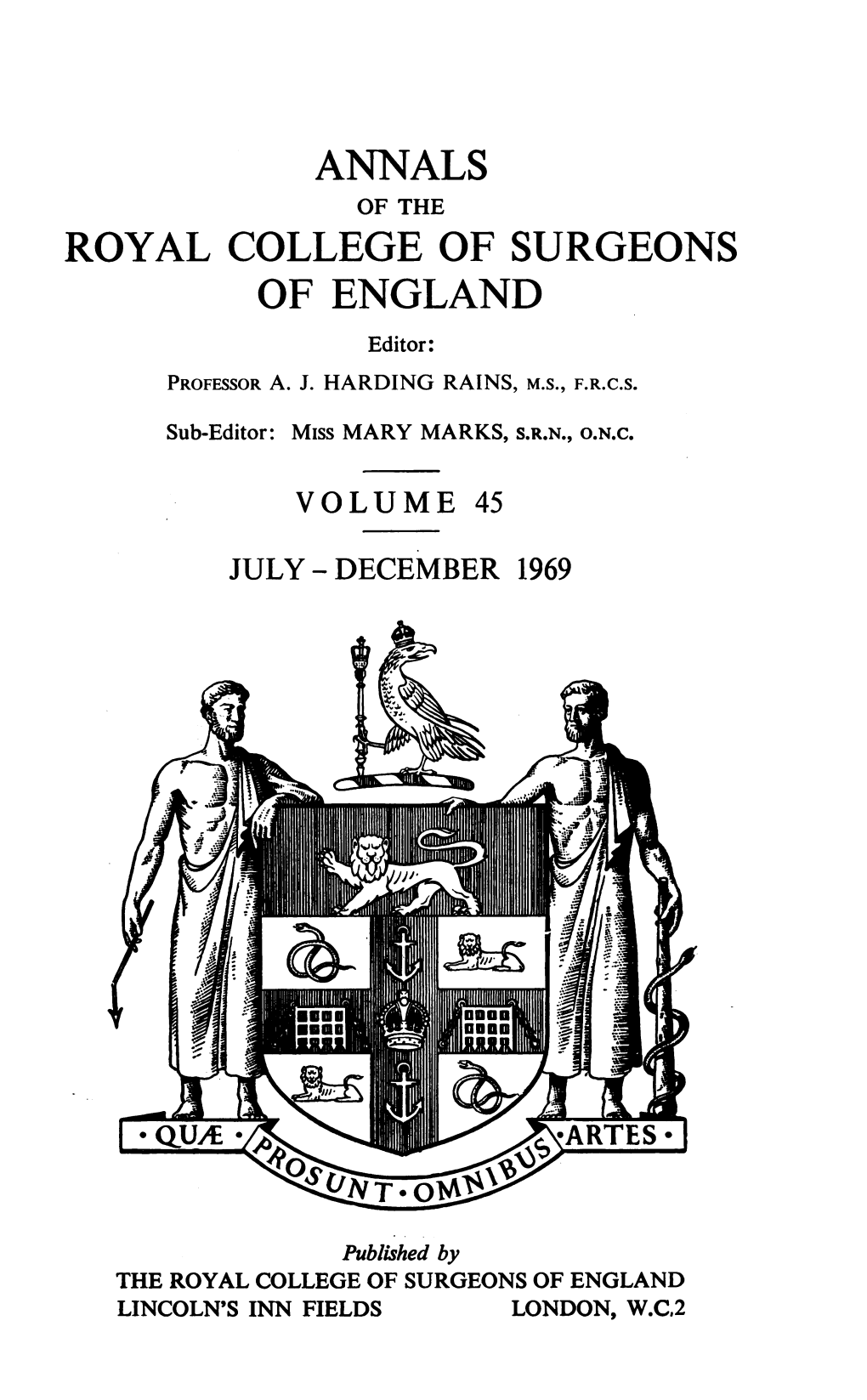 Annals Royal College of Surgeons of England