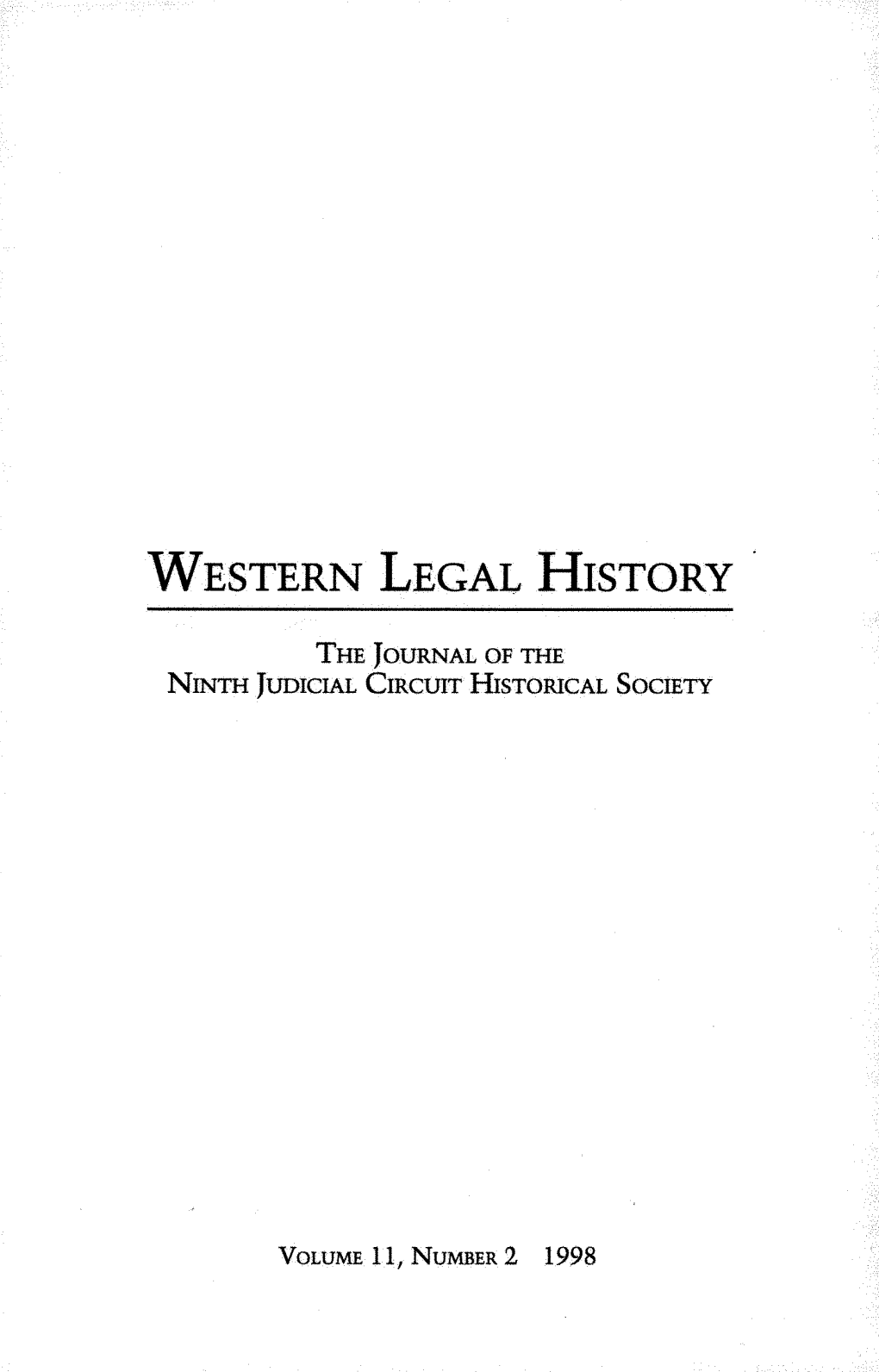 Western Legal History