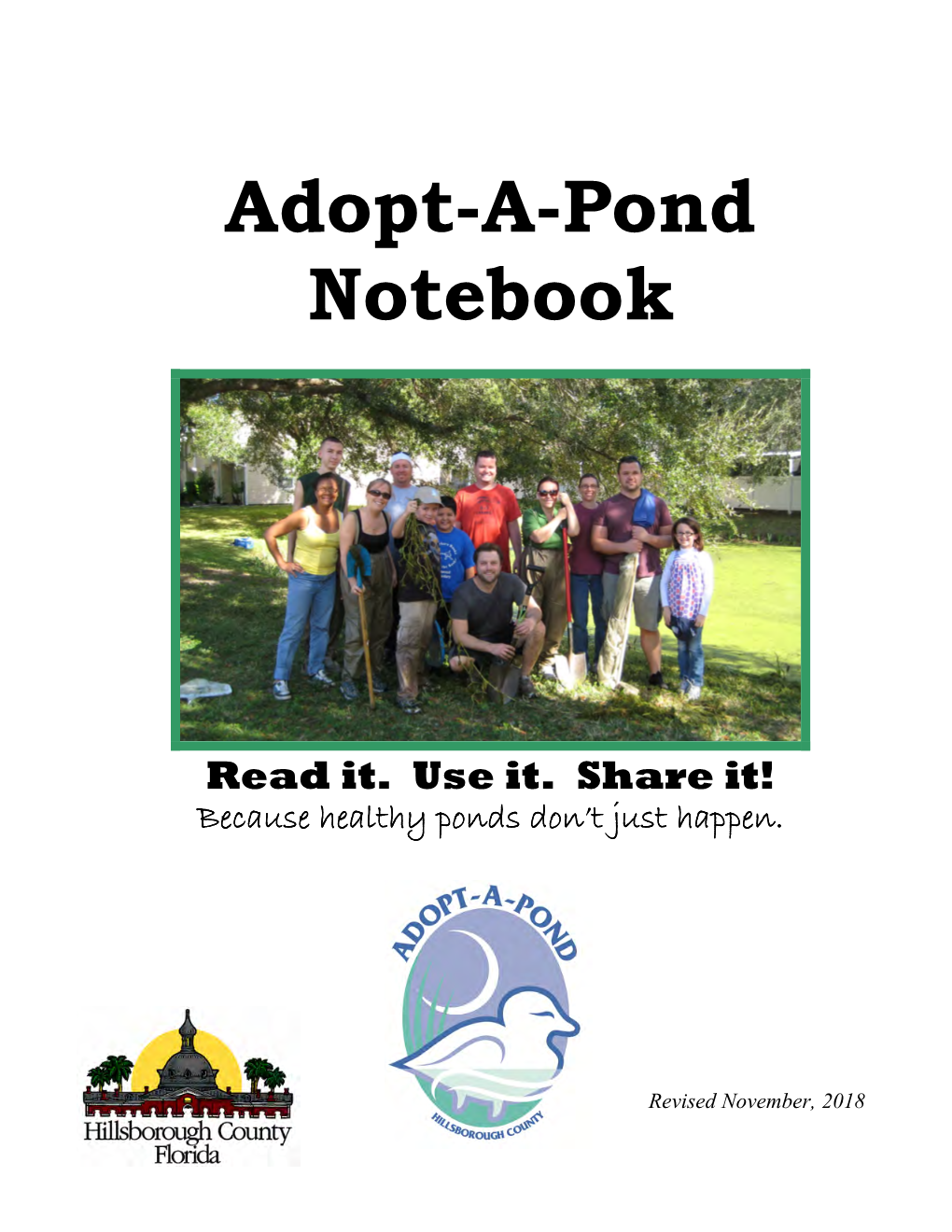 Adopt-A-Pond Notebook