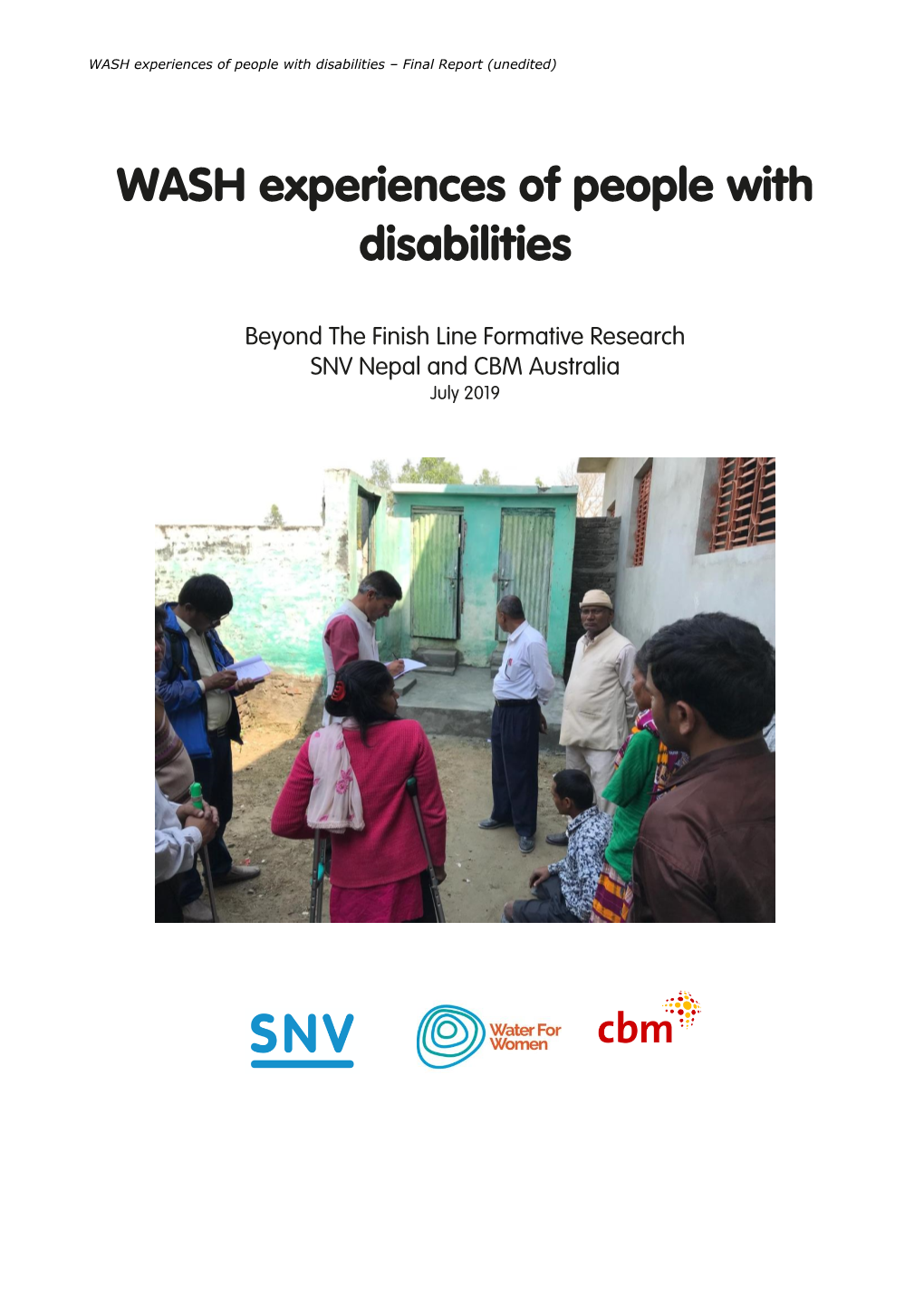 WASH Experiences of People with Disabilities – Final Report (Unedited)