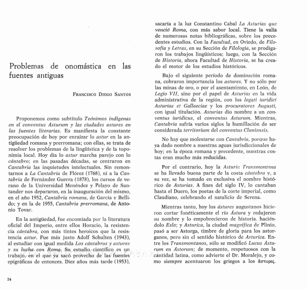 Problemas De Onomástica En Las Fuentes Alitiguas