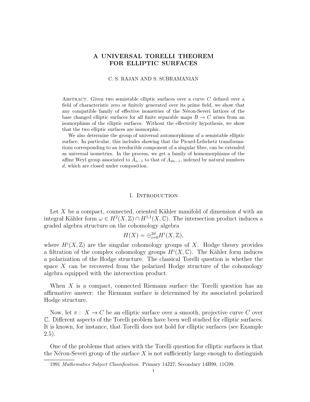 A Universal Torelli Theorem for Elliptic Surfaces