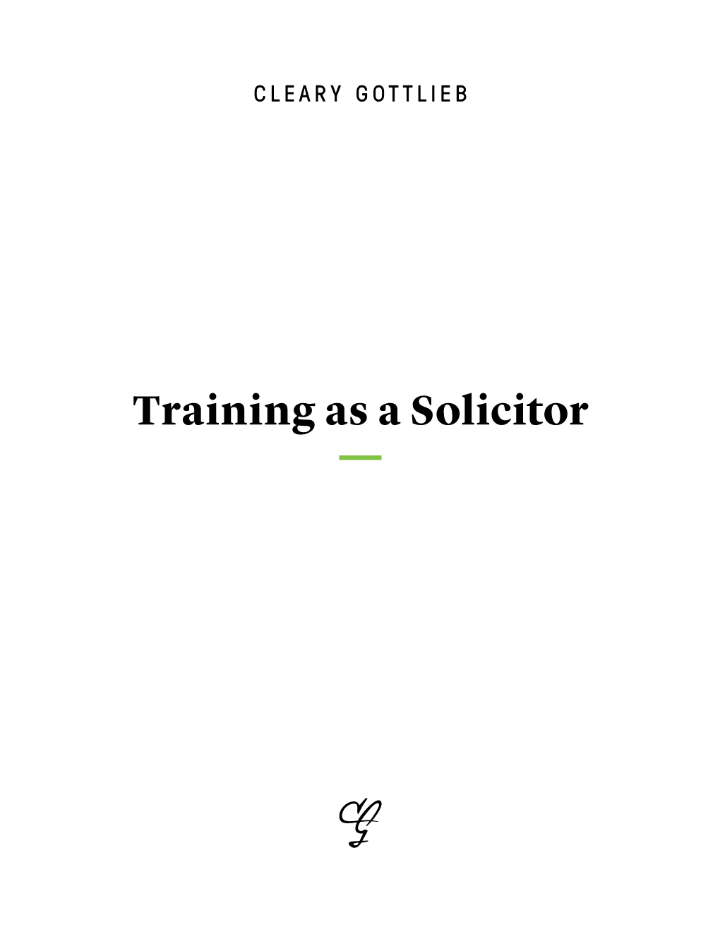 London Training As a Solicitor Brochure