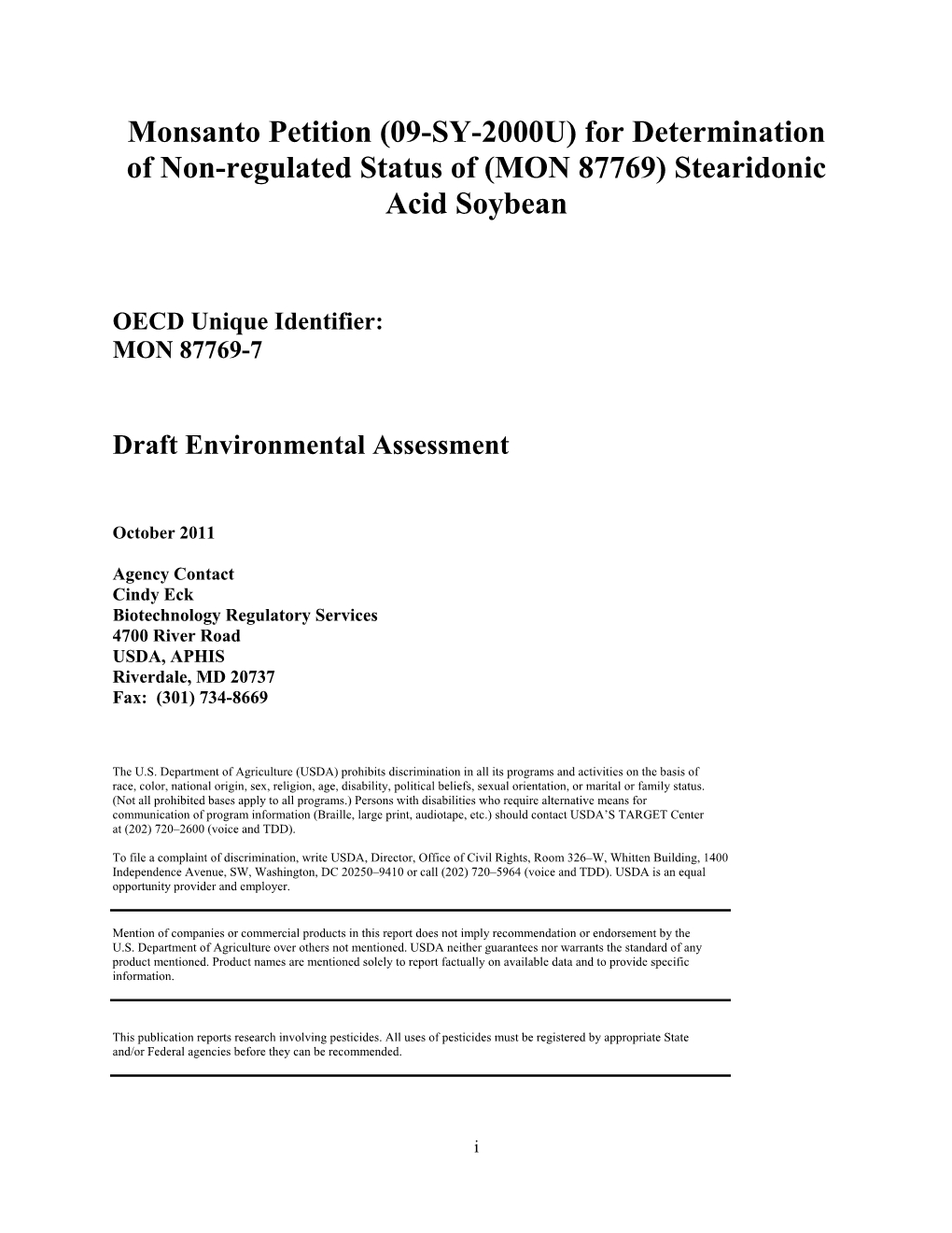 (MON 87769) Stearidonic Acid Soybean