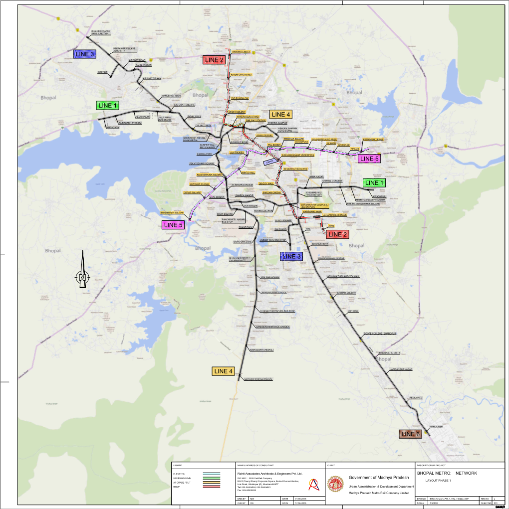 Route Map for Bhopal Metro