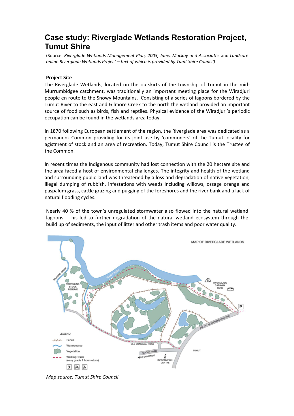 Case Study: Riverglade Wetlands Restoration Project, Tumut Shire
