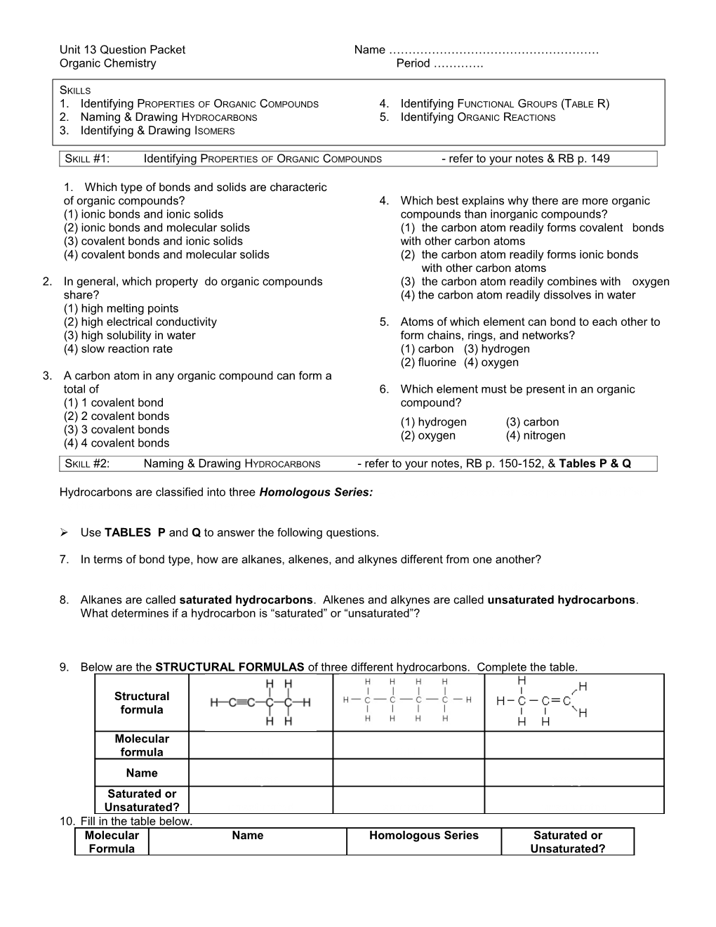 Unit 13 Question Packet Name