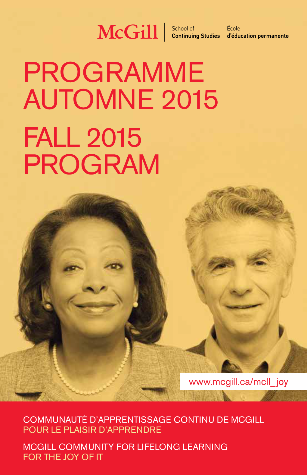 Programme Automne 2015 Fall 2015 Program