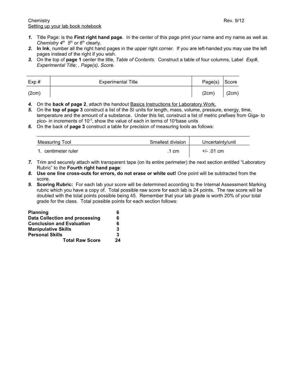 Setting up Your Lab Book Notebook