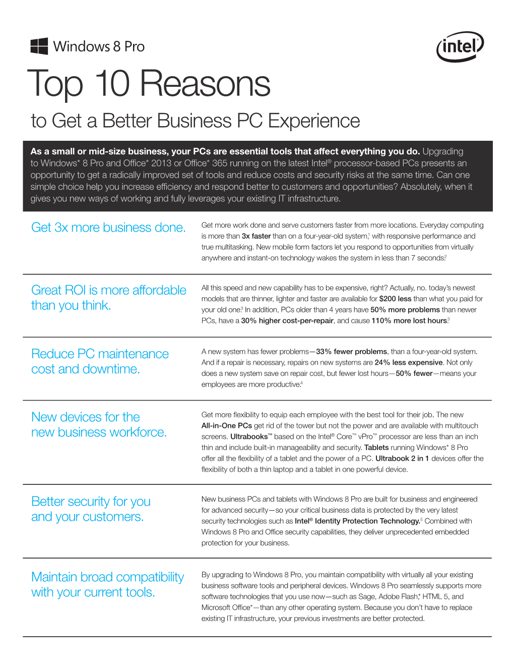 Top 10 Reasons to Get a Better Business PC Experience