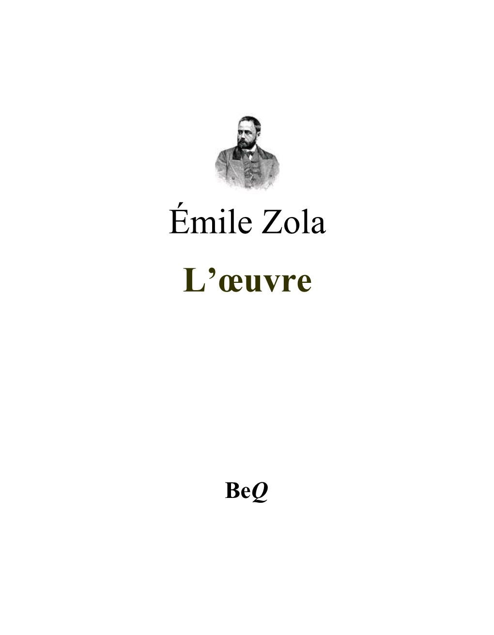 Émile Zola L'œuvre